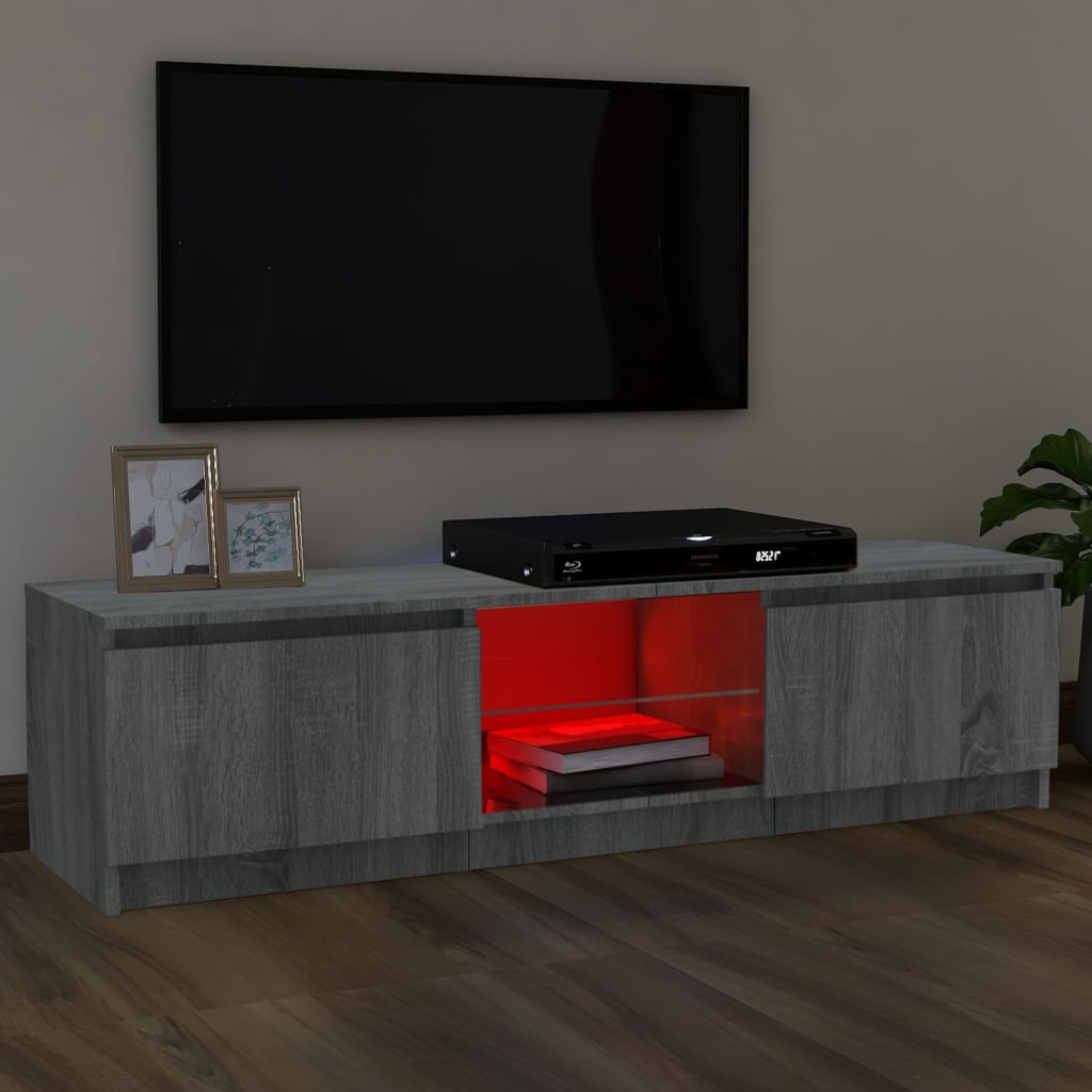 TV skrinka s LED, sivý dub sonoma 120x30x35,5 cm
