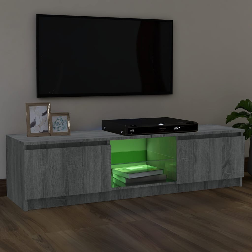 TV skrinka s LED, sivý dub sonoma 120x30x35,5 cm