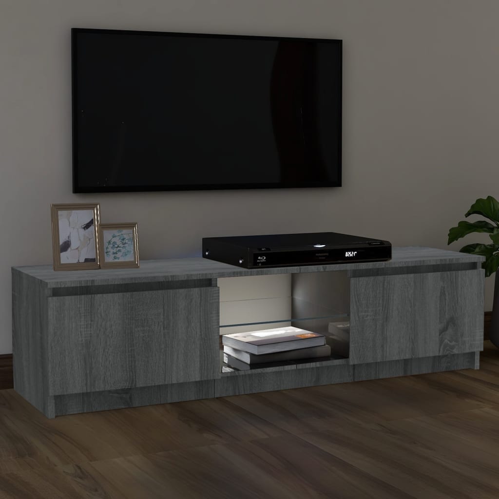 TV skrinka s LED, sivý dub sonoma 120x30x35,5 cm