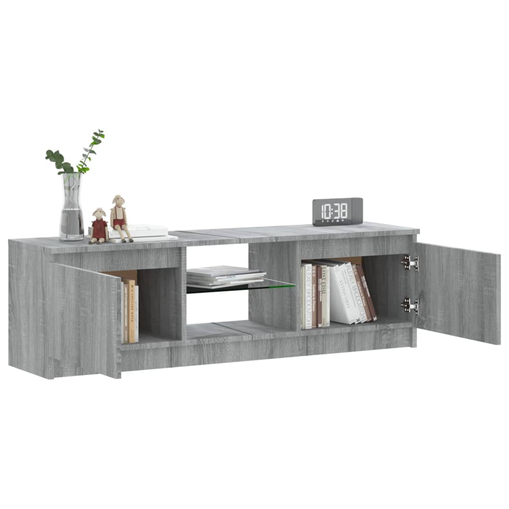 TV skrinka s LED, sivý dub sonoma 120x30x35,5 cm