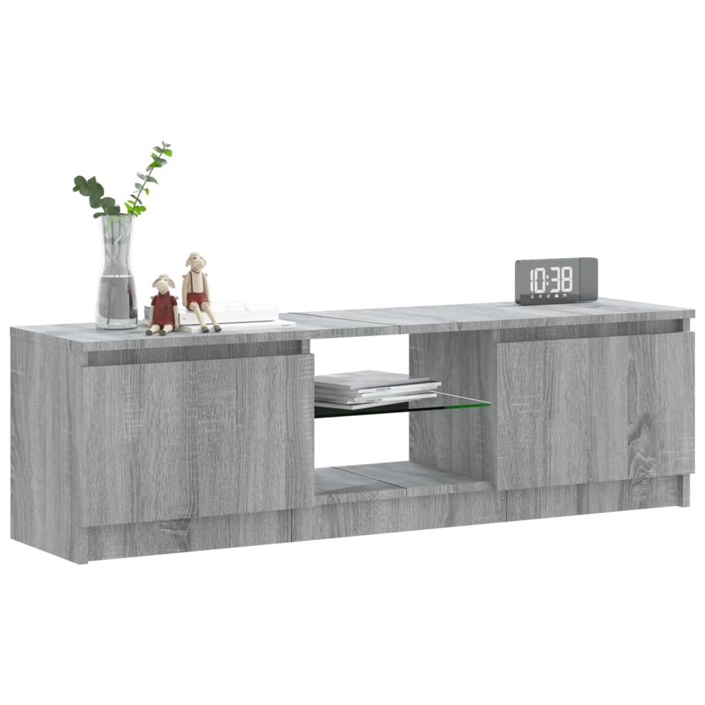 TV skrinka s LED, sivý dub sonoma 120x30x35,5 cm