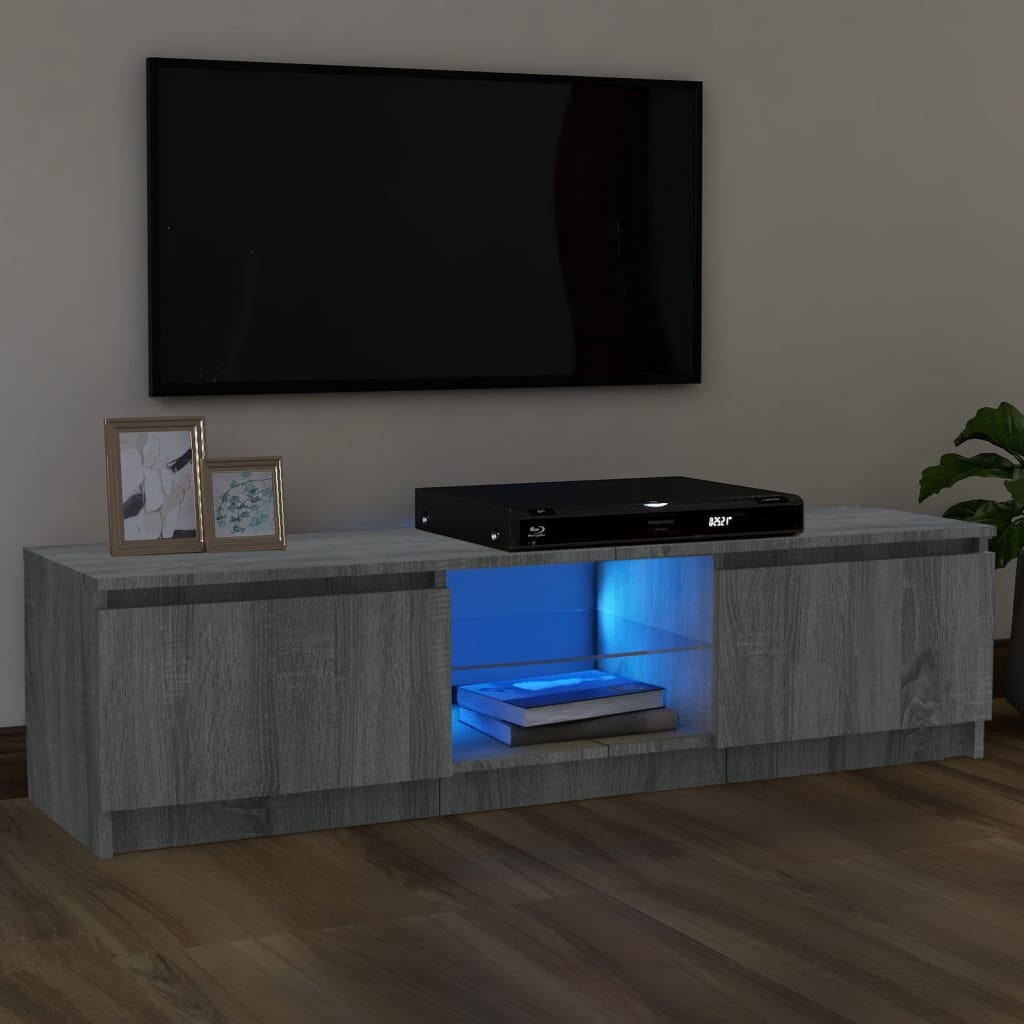 TV skrinka s LED, sivý dub sonoma 120x30x35,5 cm