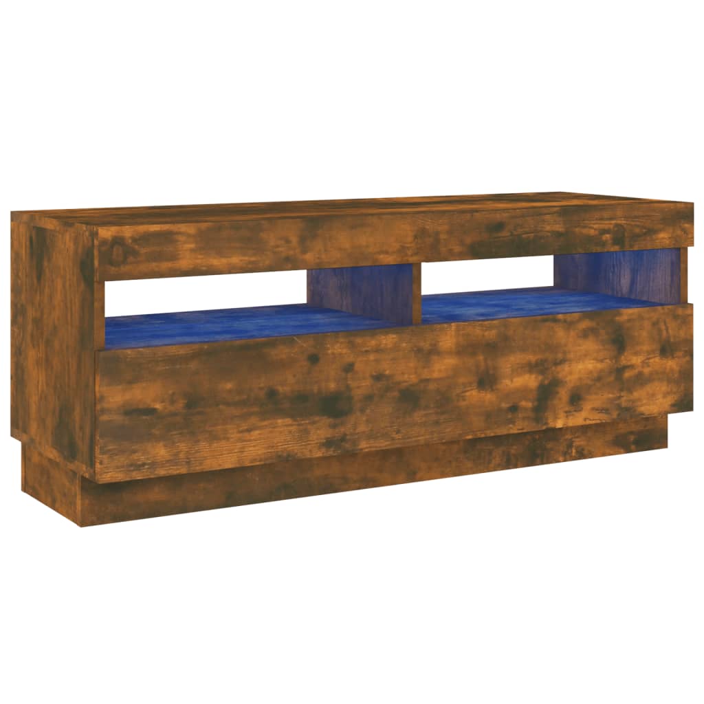 TV skrinka s LED, tmavý dub 100x35x40 cm