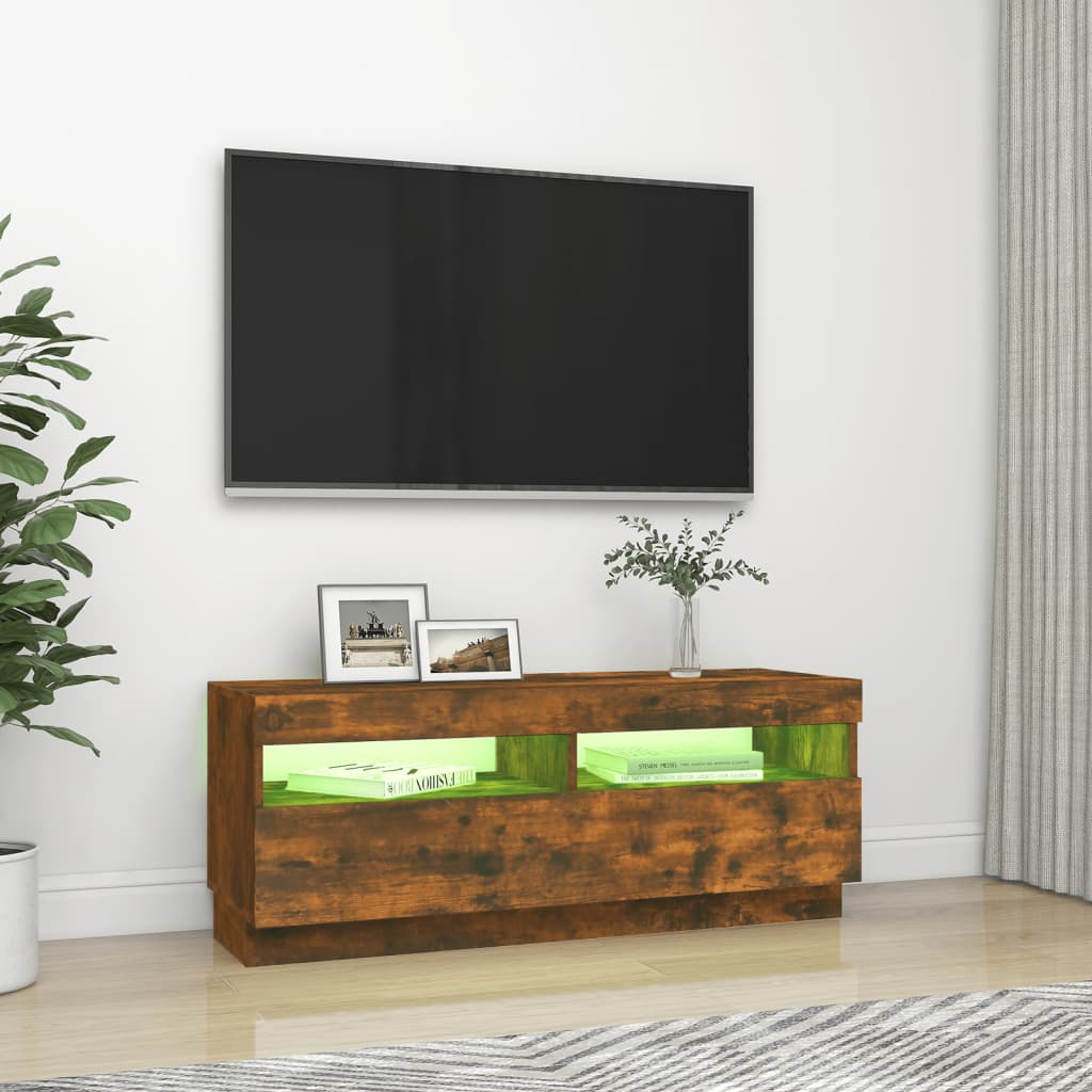 TV skrinka s LED, tmavý dub 100x35x40 cm