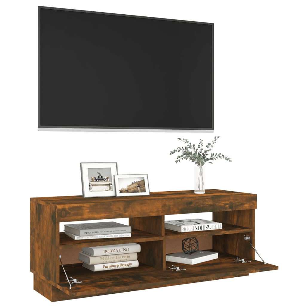 TV skrinka s LED, tmavý dub 100x35x40 cm