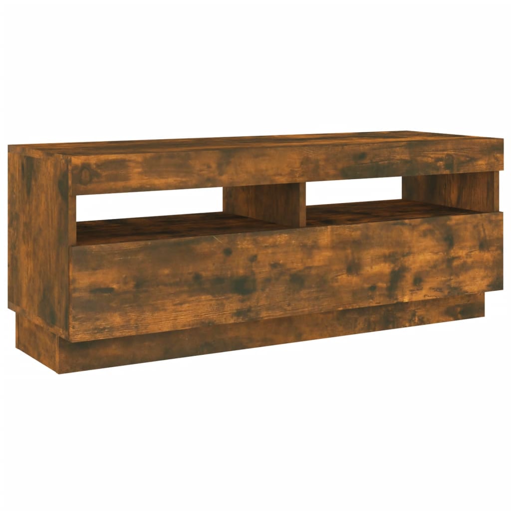 TV skrinka s LED, tmavý dub 100x35x40 cm
