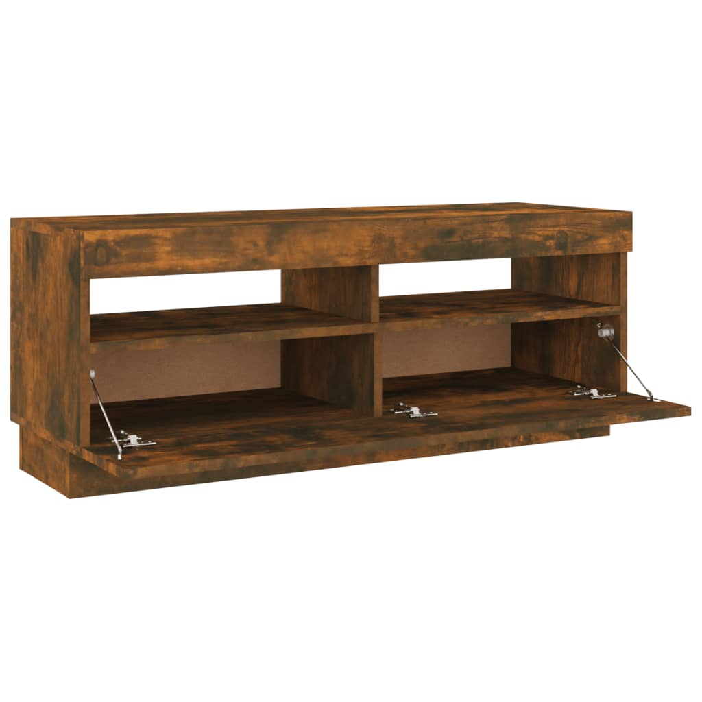 TV skrinka s LED, tmavý dub 100x35x40 cm