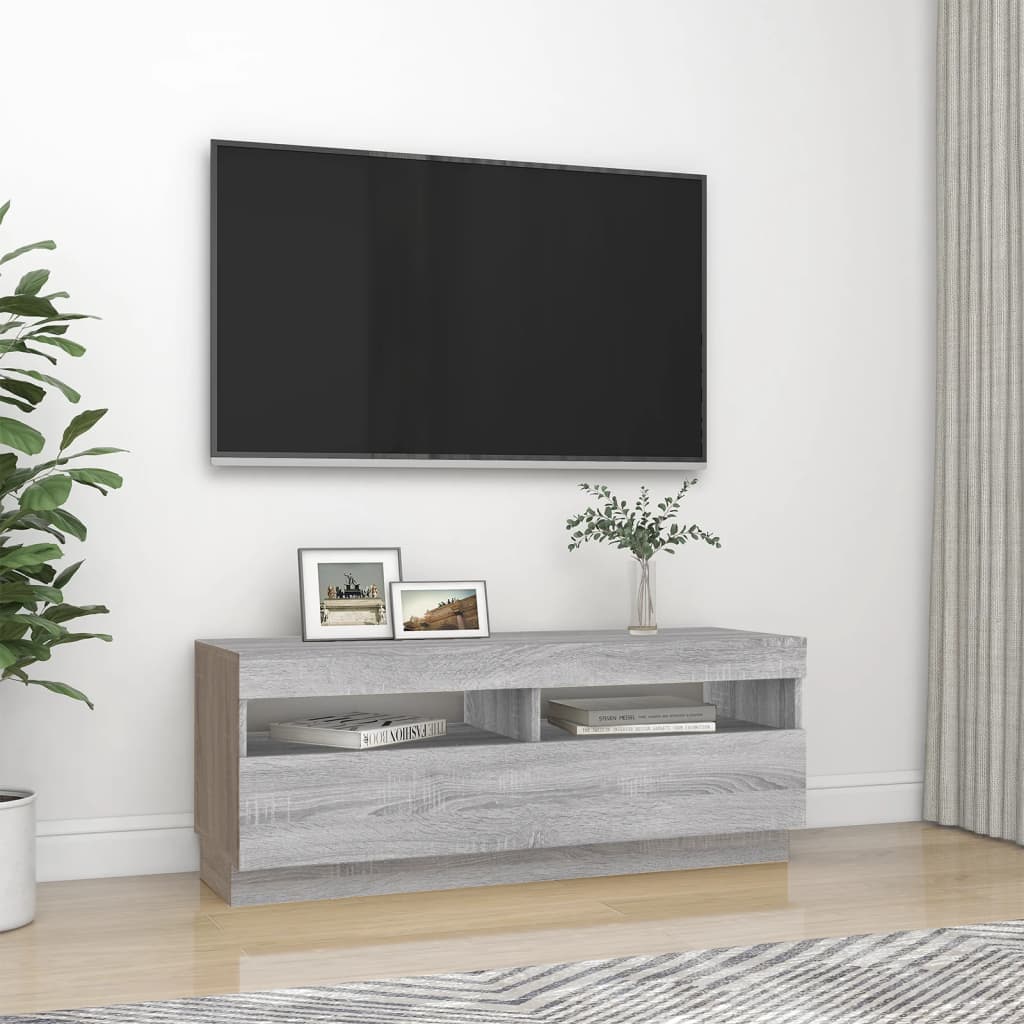 TV skrinka s LED, sivý dub sonoma 100x35x40 cm