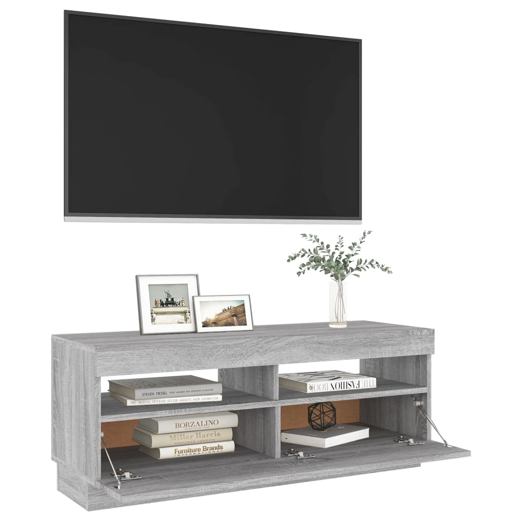 TV skrinka s LED, sivý dub sonoma 100x35x40 cm