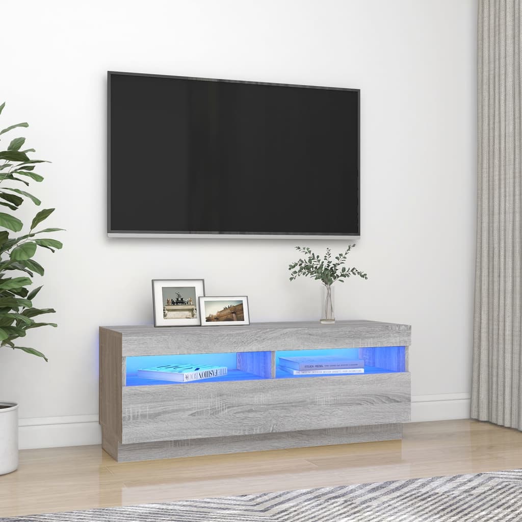 TV skrinka s LED, sivý dub sonoma 100x35x40 cm
