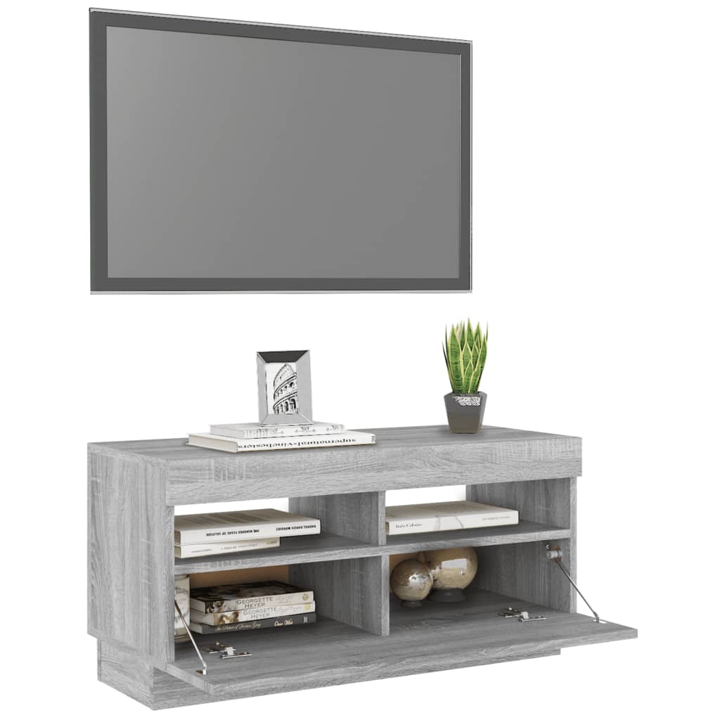 TV skrinka s LED, sivý dub sonoma 80x35x40 cm