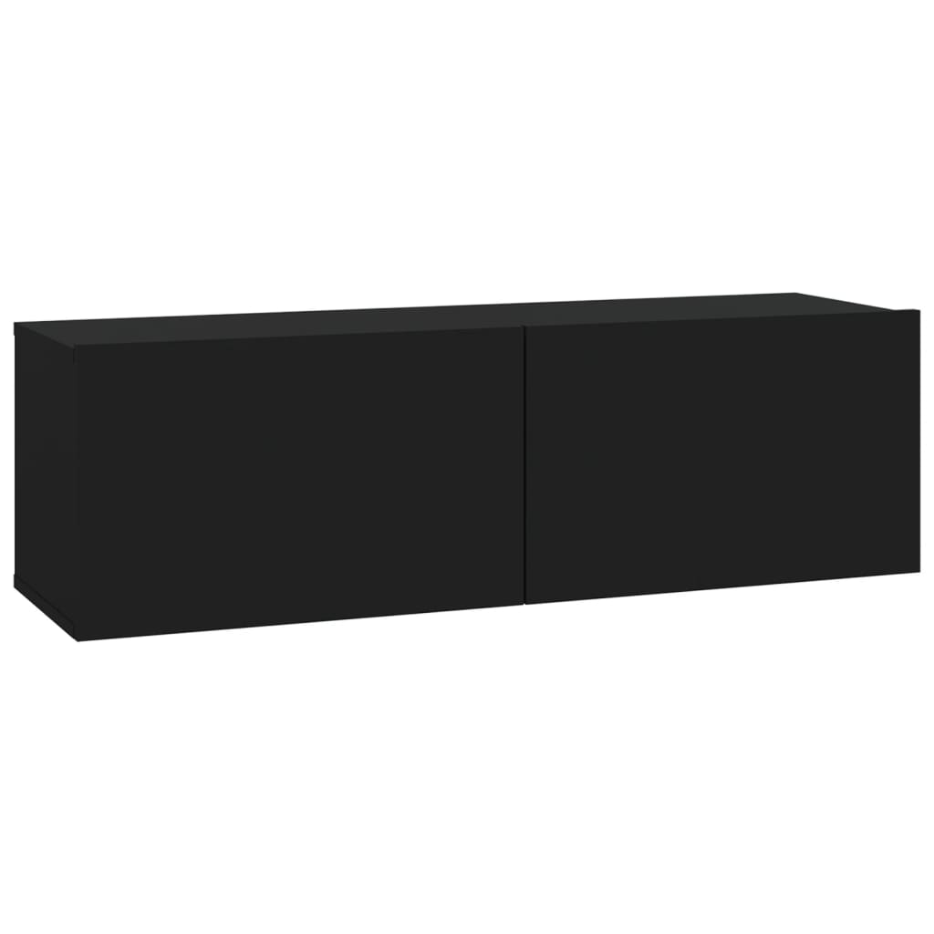 Nástenné TV skrinky 2 ks čierne 100x30x30 cm kompozitné drevo
