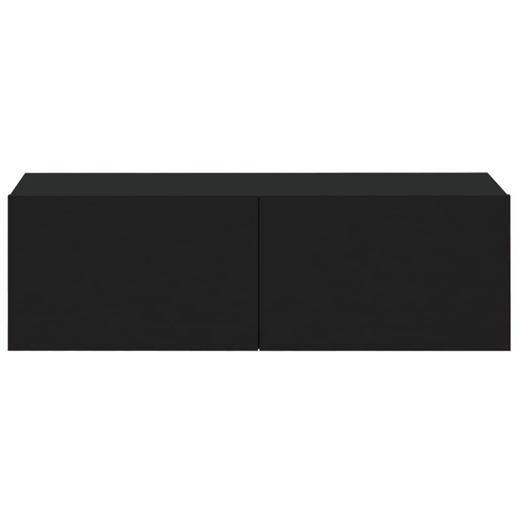 Nástenné TV skrinky 2 ks čierne 100x30x30 cm kompozitné drevo
