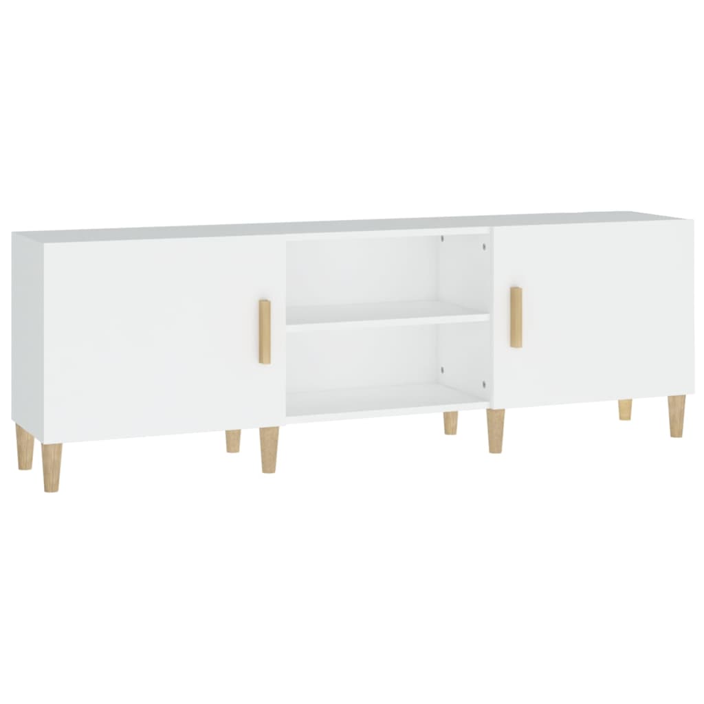 TV stolík biely 150x30x50 cm spracované drevo