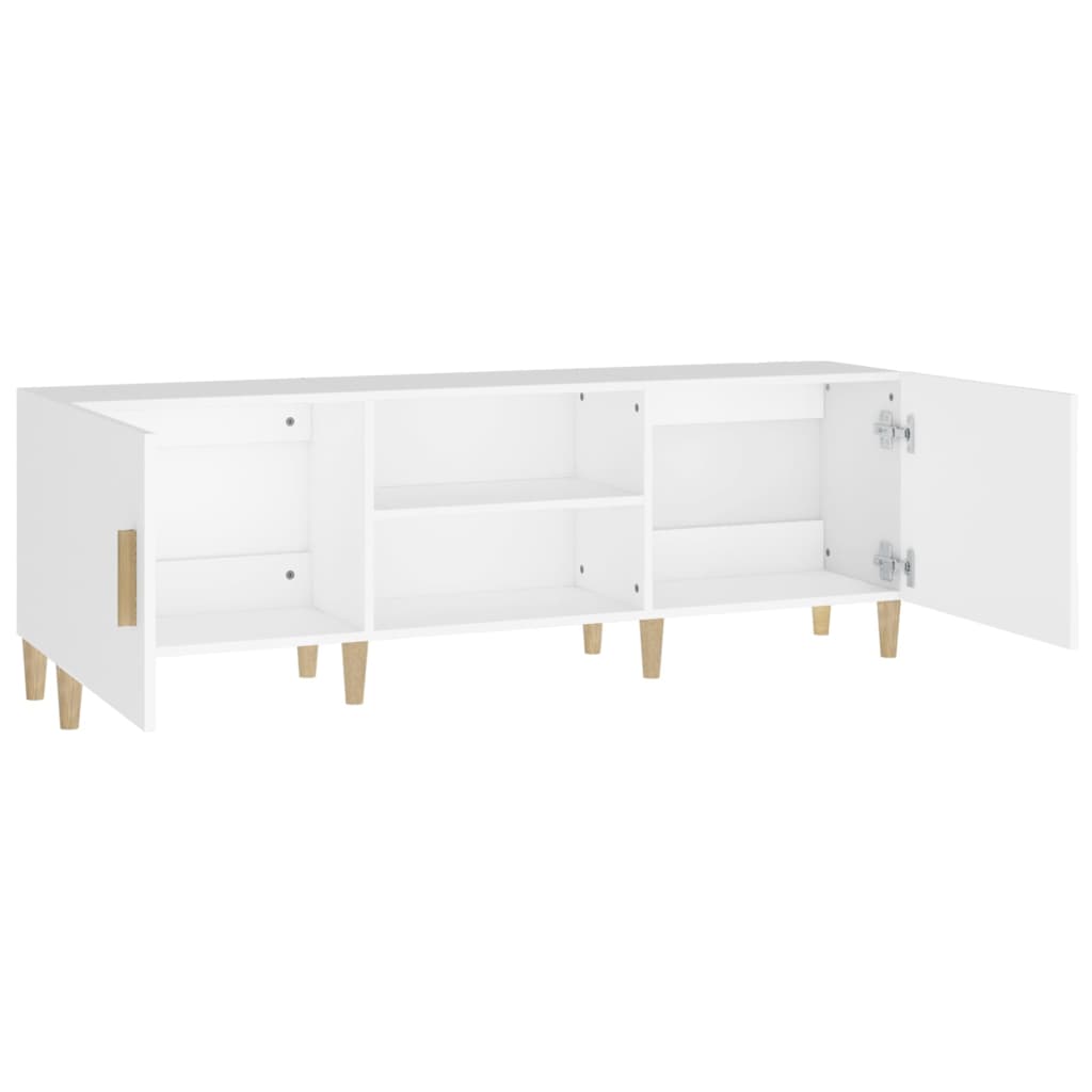 TV stolík biely 150x30x50 cm spracované drevo