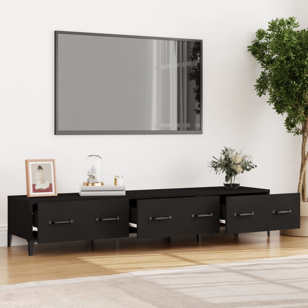 TV stolík čierny 150x34,5x30 cm spracované drevo