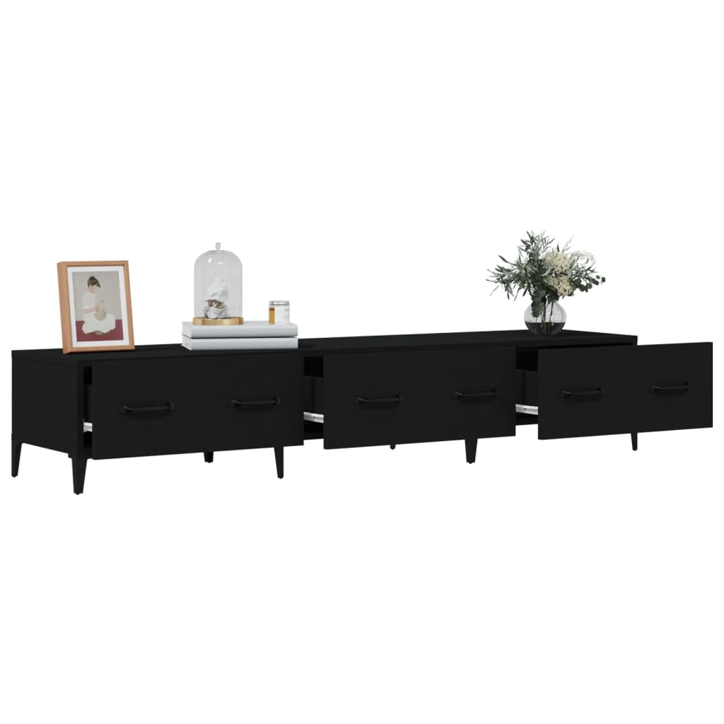 TV stolík čierny 150x34,5x30 cm spracované drevo
