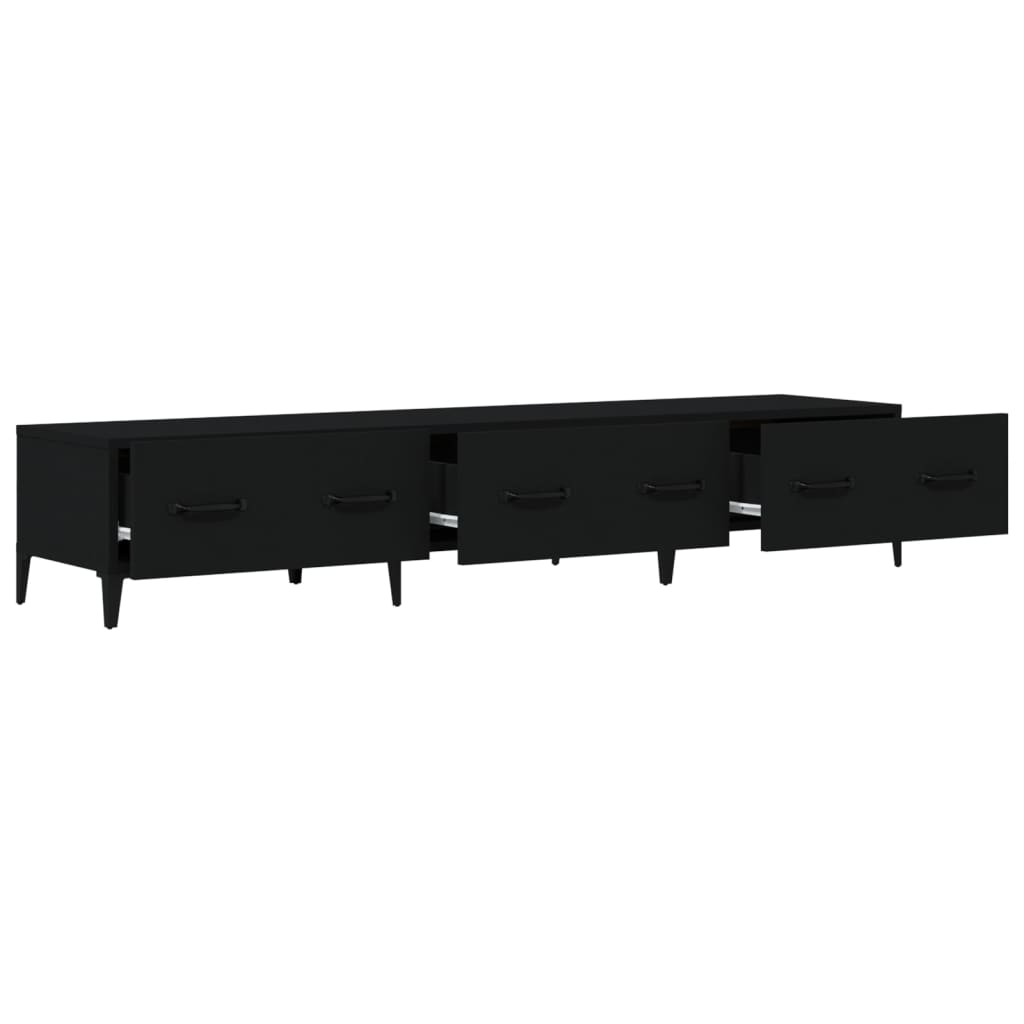 TV stolík čierny 150x34,5x30 cm spracované drevo