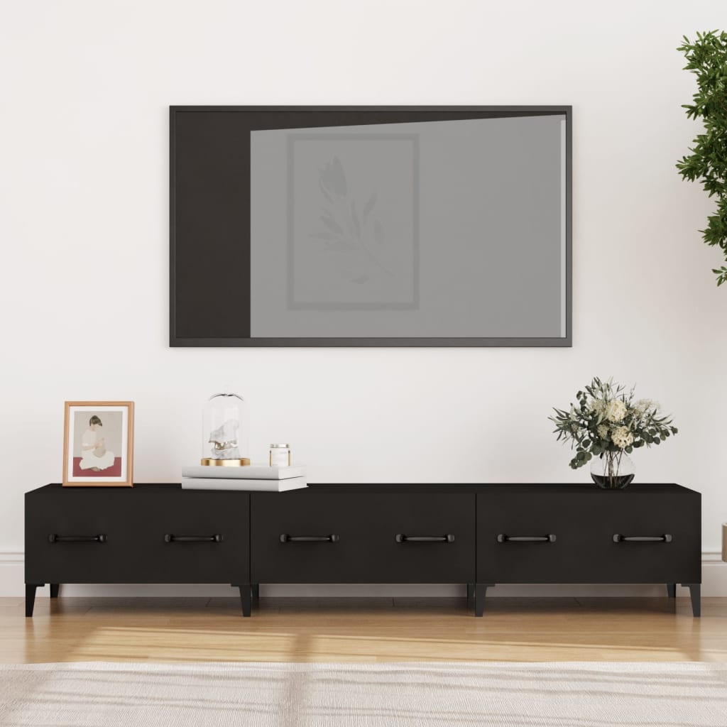 TV stolík čierny 150x34,5x30 cm spracované drevo