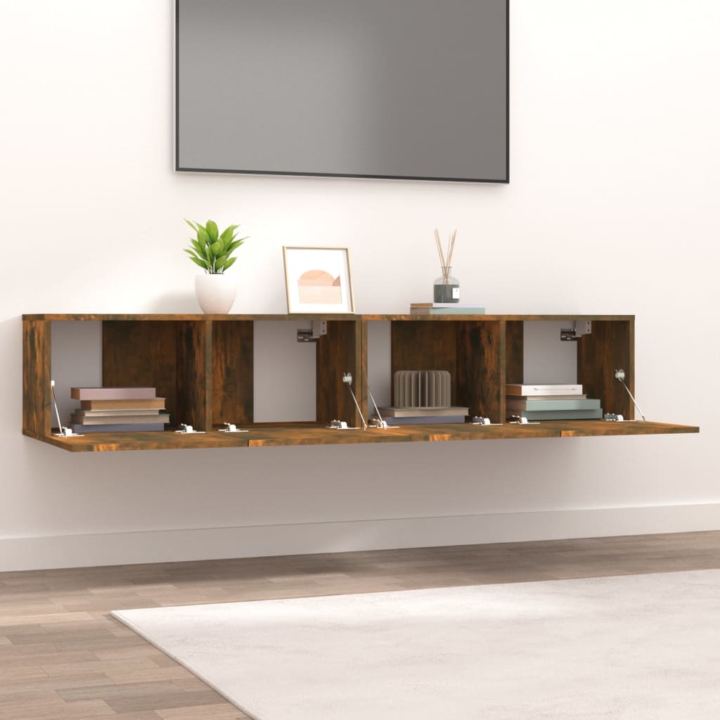 TV stolíky 2 ks dymový dub 80x30x30 cm spracované drevo