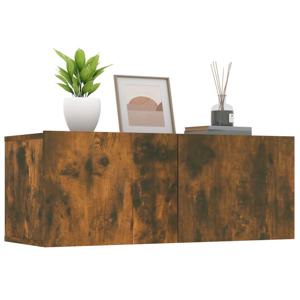 TV stolíky 2 ks dymový dub 80x30x30 cm spracované drevo