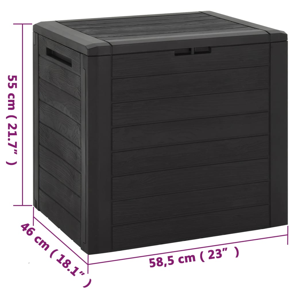 Záhradný úložný box hnedý 58,5x46x55 cm polypropylénový