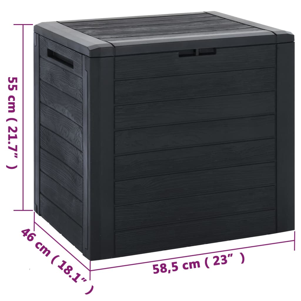 Záhradný úložný box antracitový 58,5x46x55 cm polypropylénový