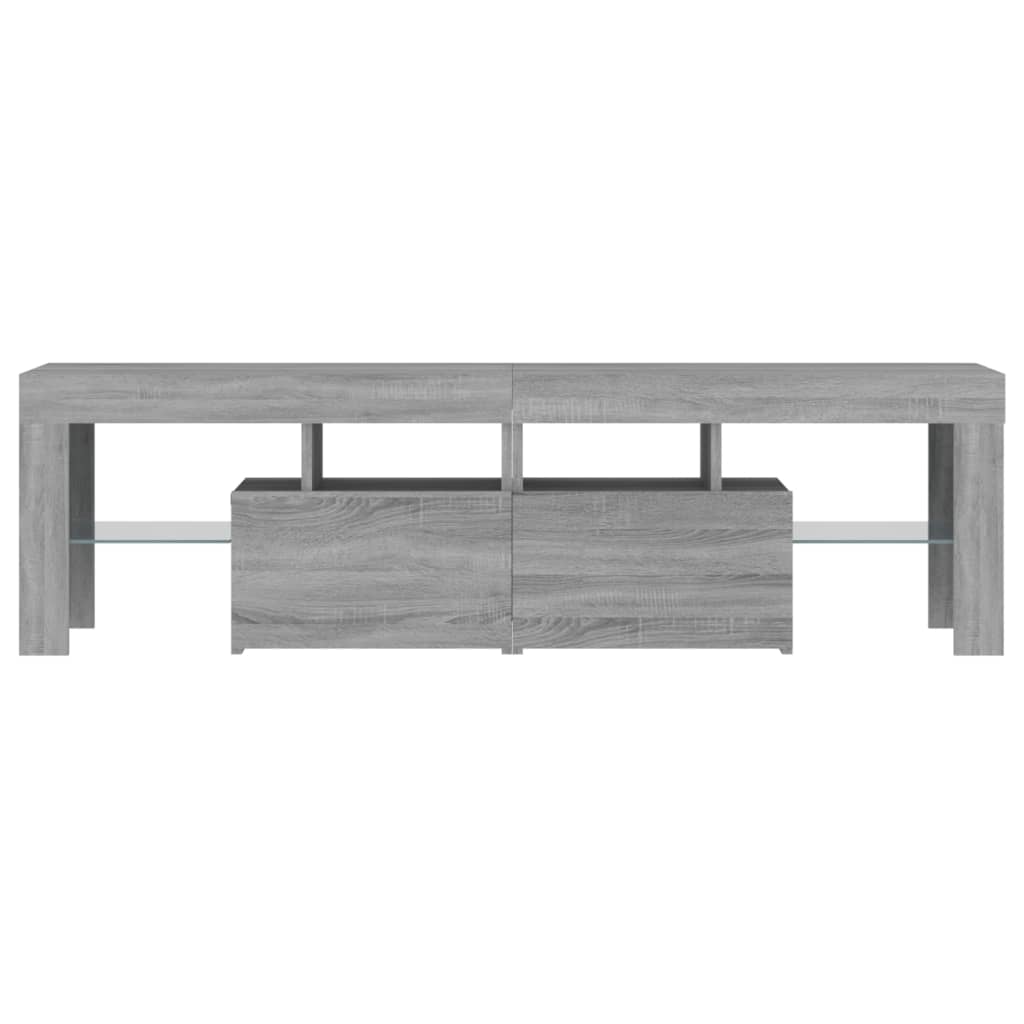 TV skrinka s LED svetlami sivá sonoma 140 x 36,5 x 40 cm