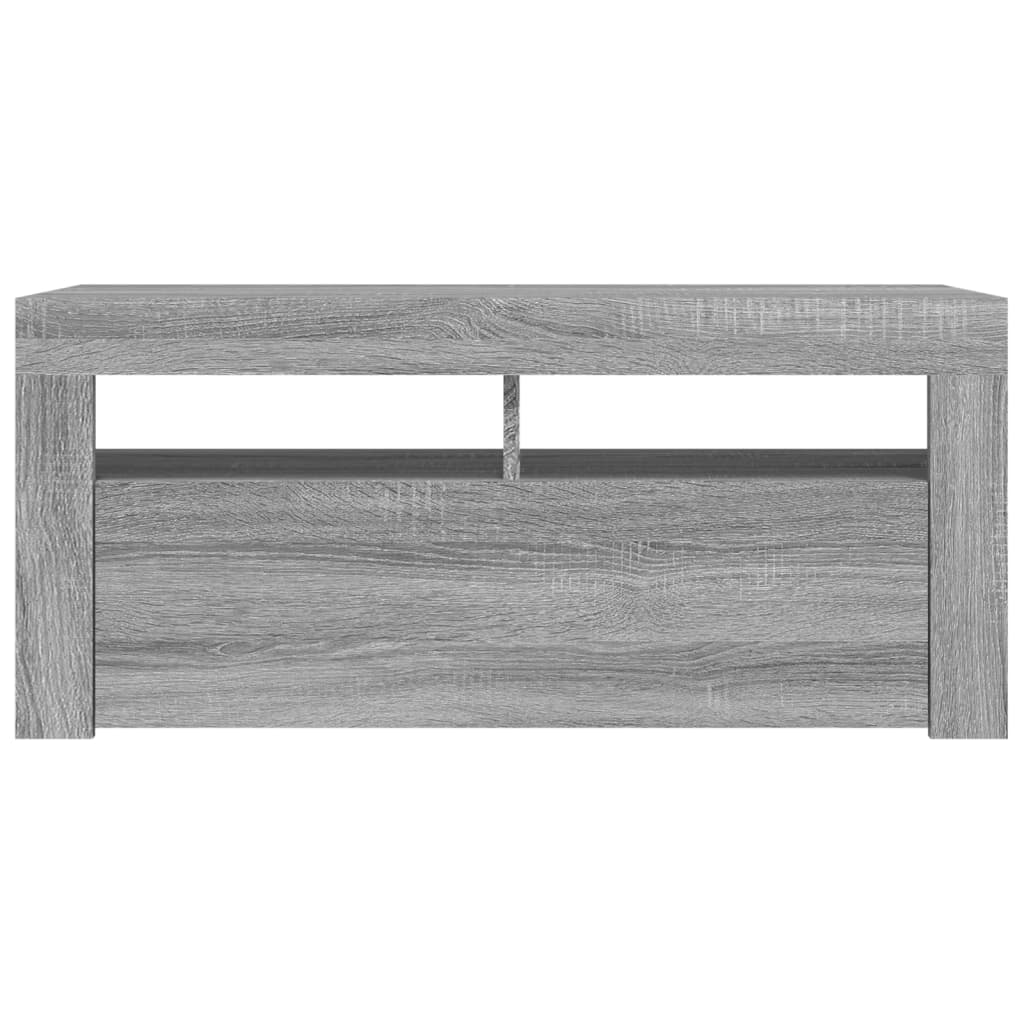 TV skrinka s LED svetlami sivý dub sonoma 90x35x40 cm