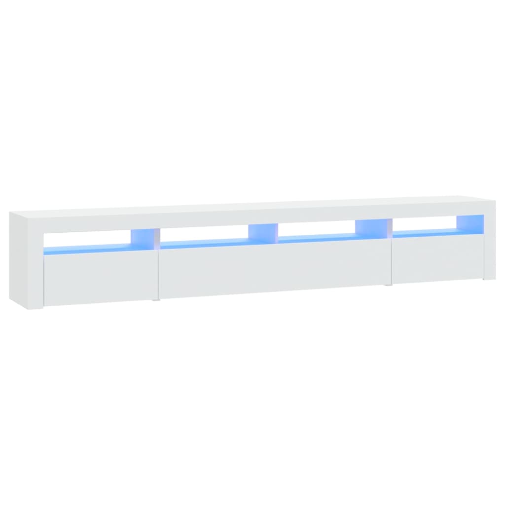 TV skrinka s LED svetlami biela 240x35x40 cm