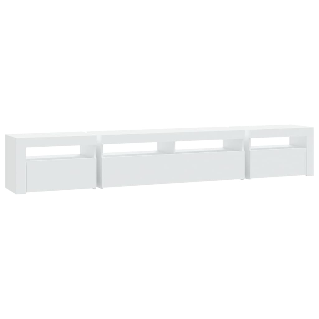 TV skrinka s LED svetlami biela 240x35x40 cm