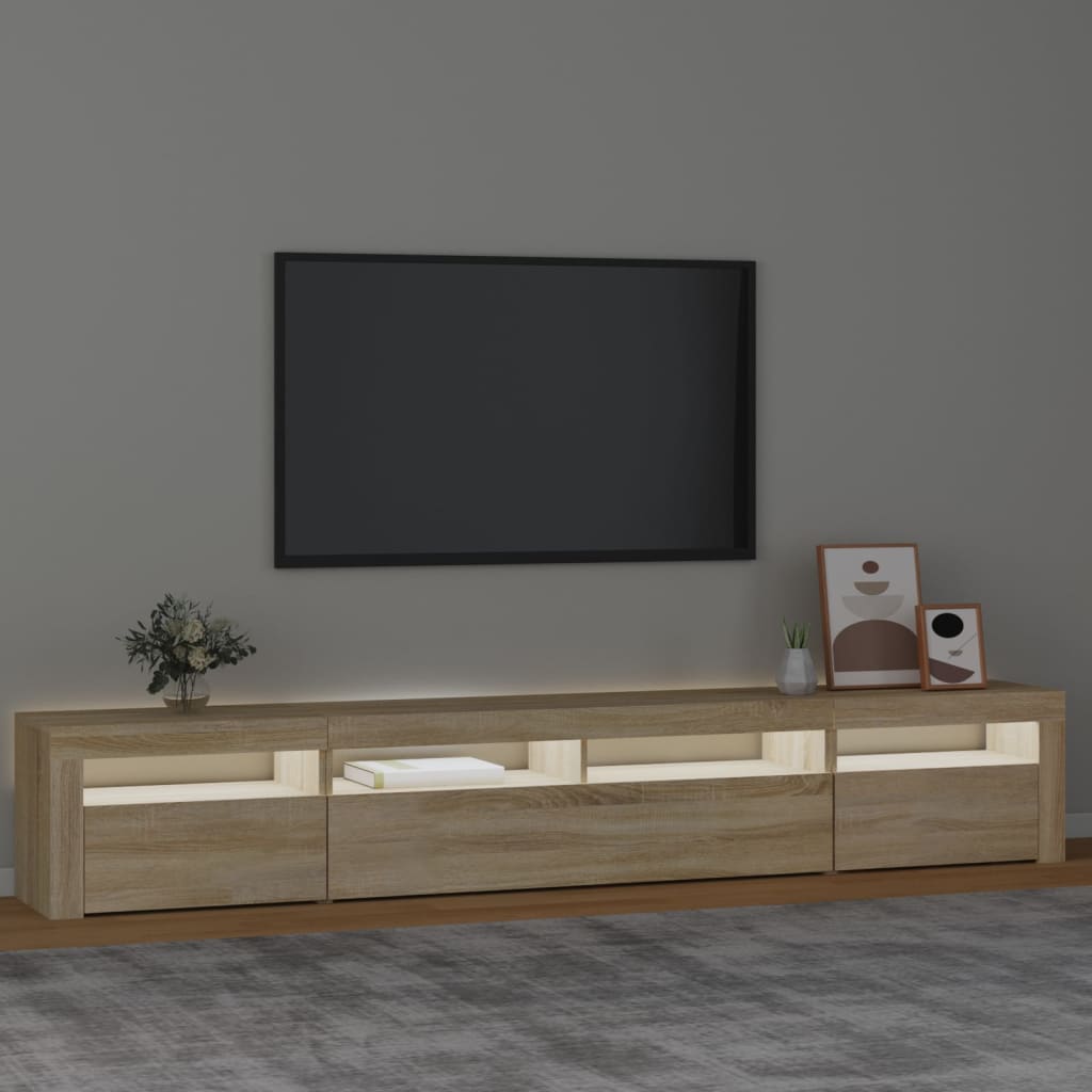 TV skrinka s LED svetlami dub sonoma 240 x 35 x 40 cm