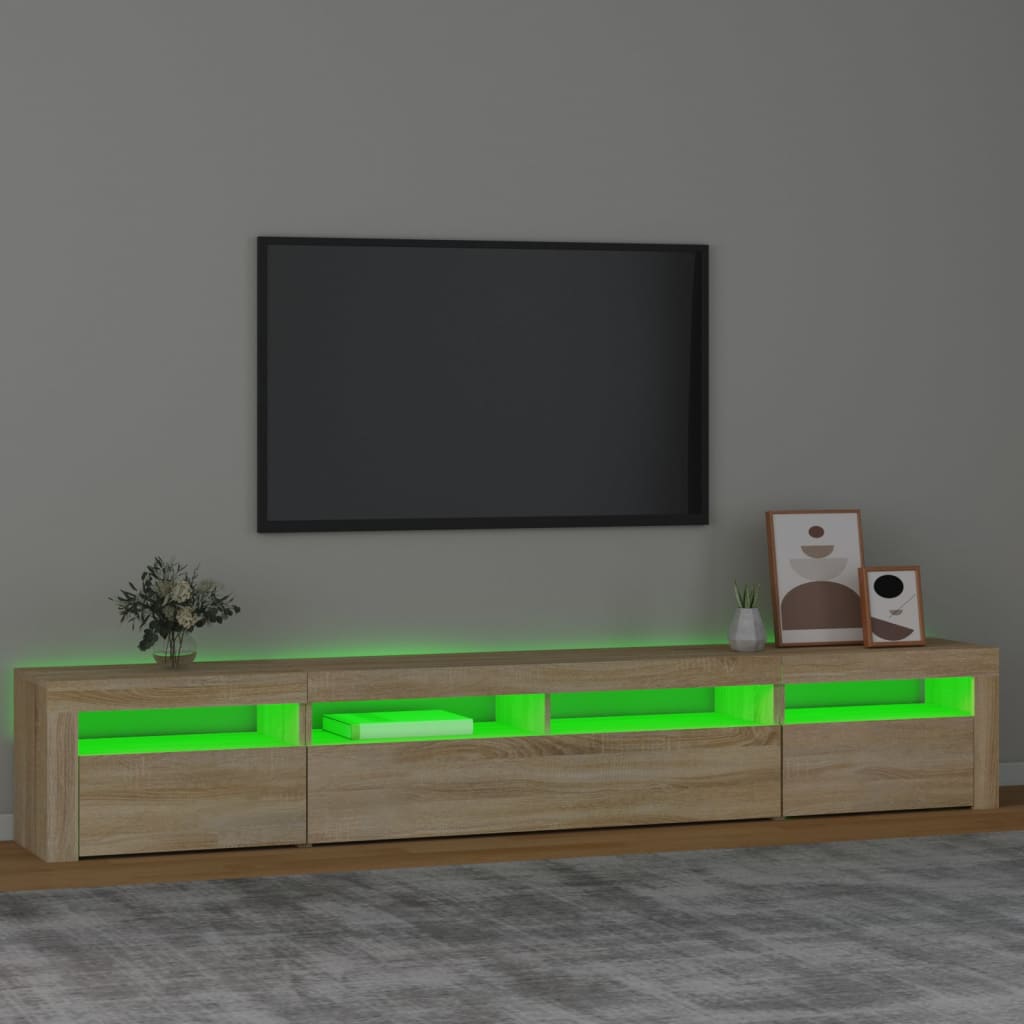 TV skrinka s LED svetlami dub sonoma 240 x 35 x 40 cm