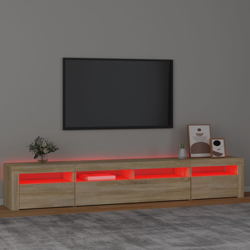 TV skrinka s LED svetlami dub sonoma 240 x 35 x 40 cm