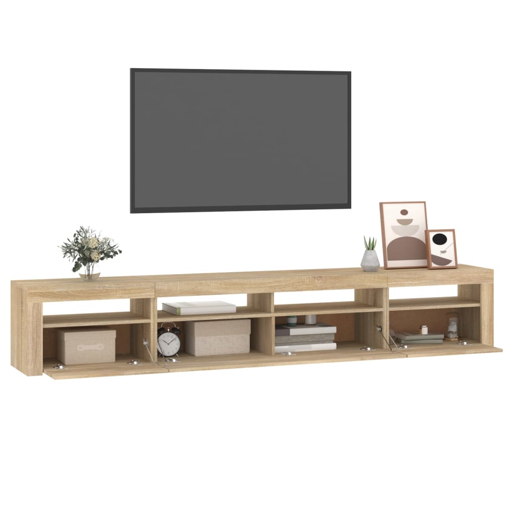 TV skrinka s LED svetlami dub sonoma 240 x 35 x 40 cm