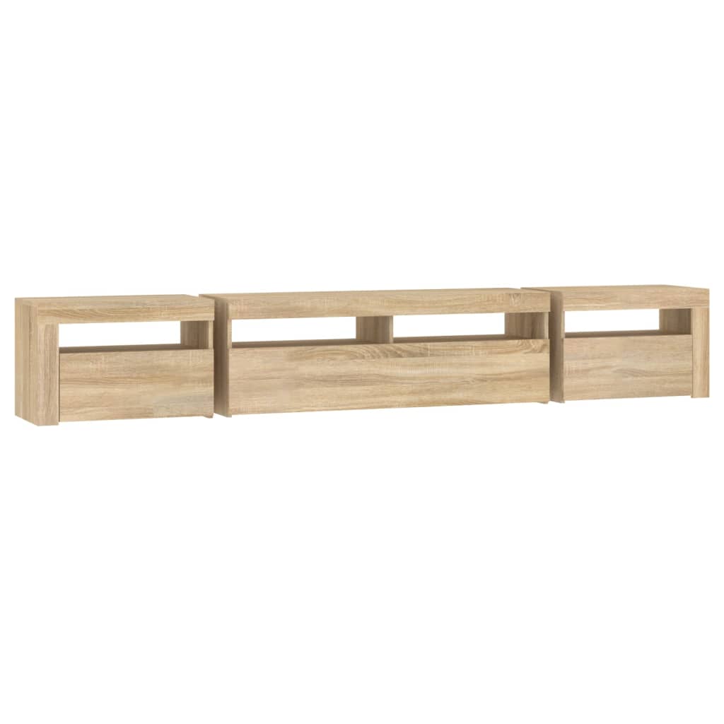 TV skrinka s LED svetlami dub sonoma 240 x 35 x 40 cm