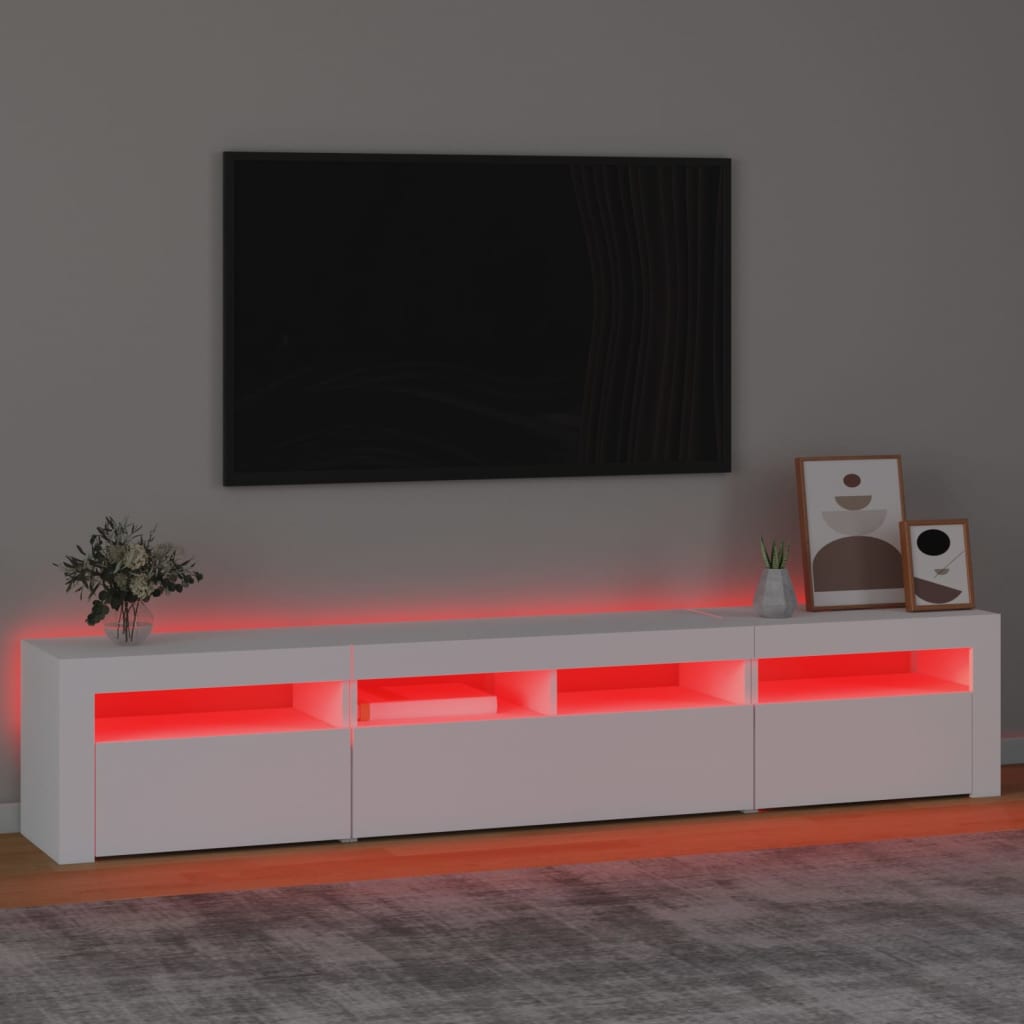 TV skrinka s LED svetlami čierna 210x35x40 cm