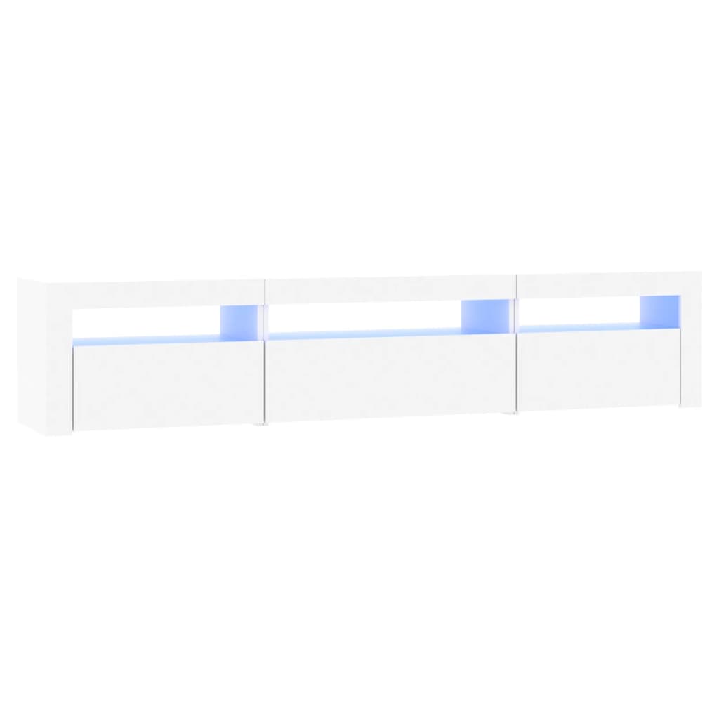 TV skrinka s LED svetlami biela 195x35x40 cm