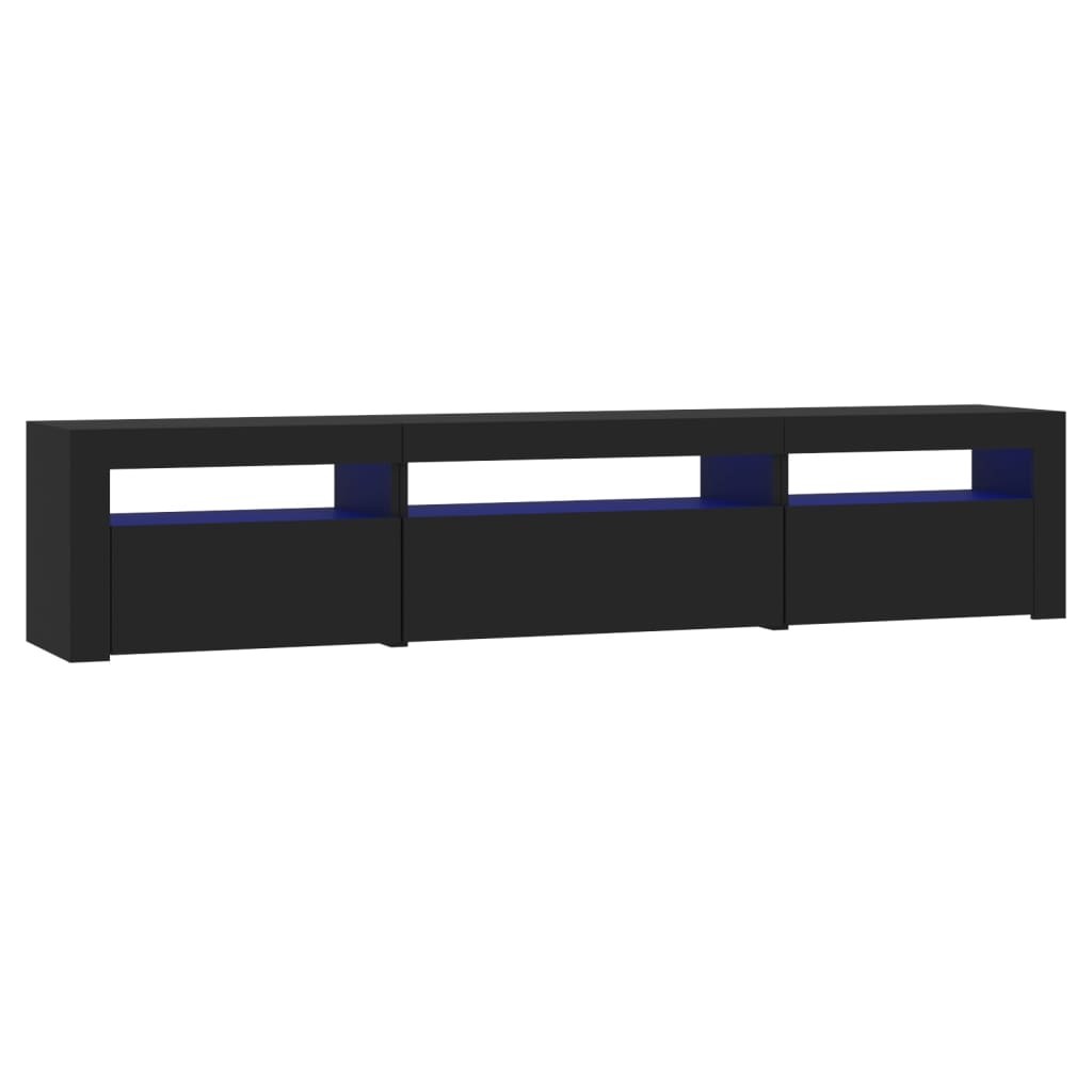 TV skrinka s LED svetlami čierna 195x35x40 cm