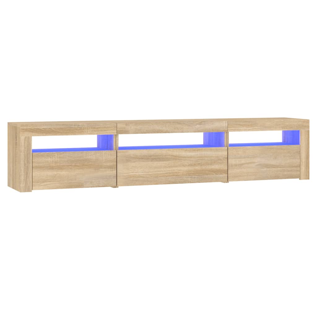 TV skrinka s LED svetlami dub sonoma 195x35x40 cm