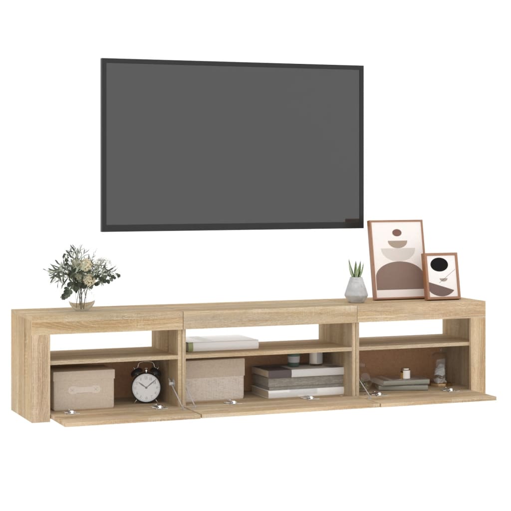 TV skrinka s LED svetlami dub sonoma 195x35x40 cm