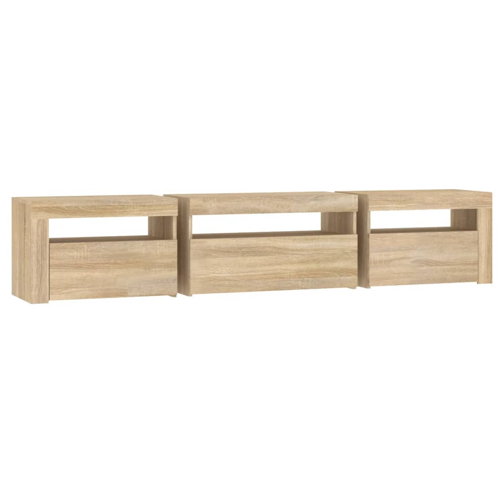 TV skrinka s LED svetlami dub sonoma 195x35x40 cm