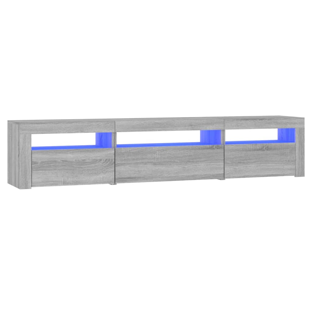 TV skrinka s LED svetlami sivá sonoma 195x35x40 cm
