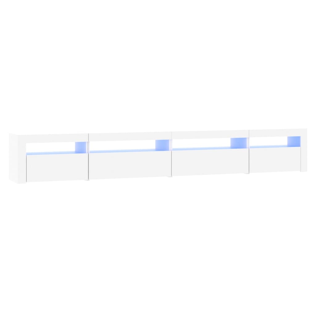 TV skrinka s LED svetlami biela 270x35x40 cm