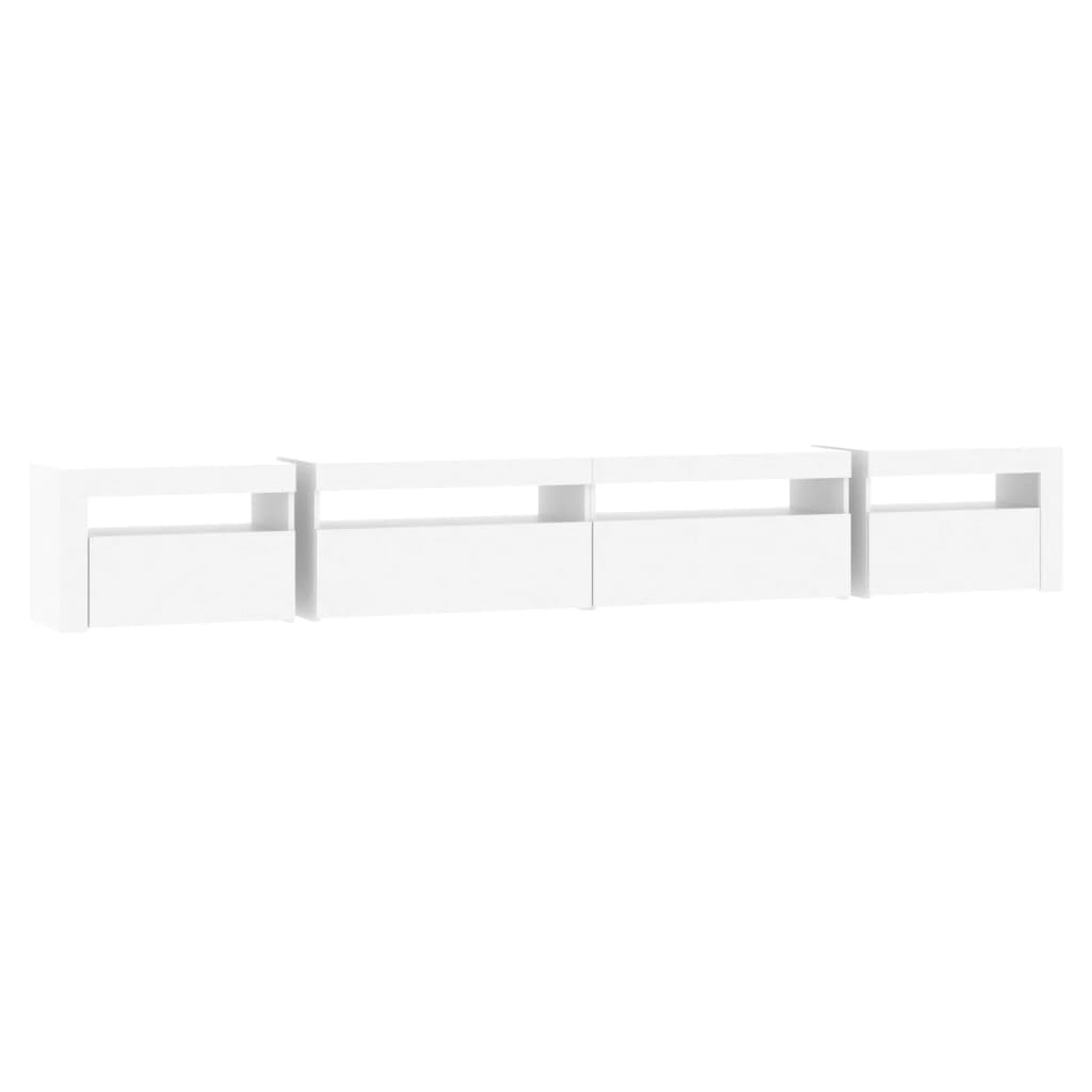 TV skrinka s LED svetlami biela 270x35x40 cm