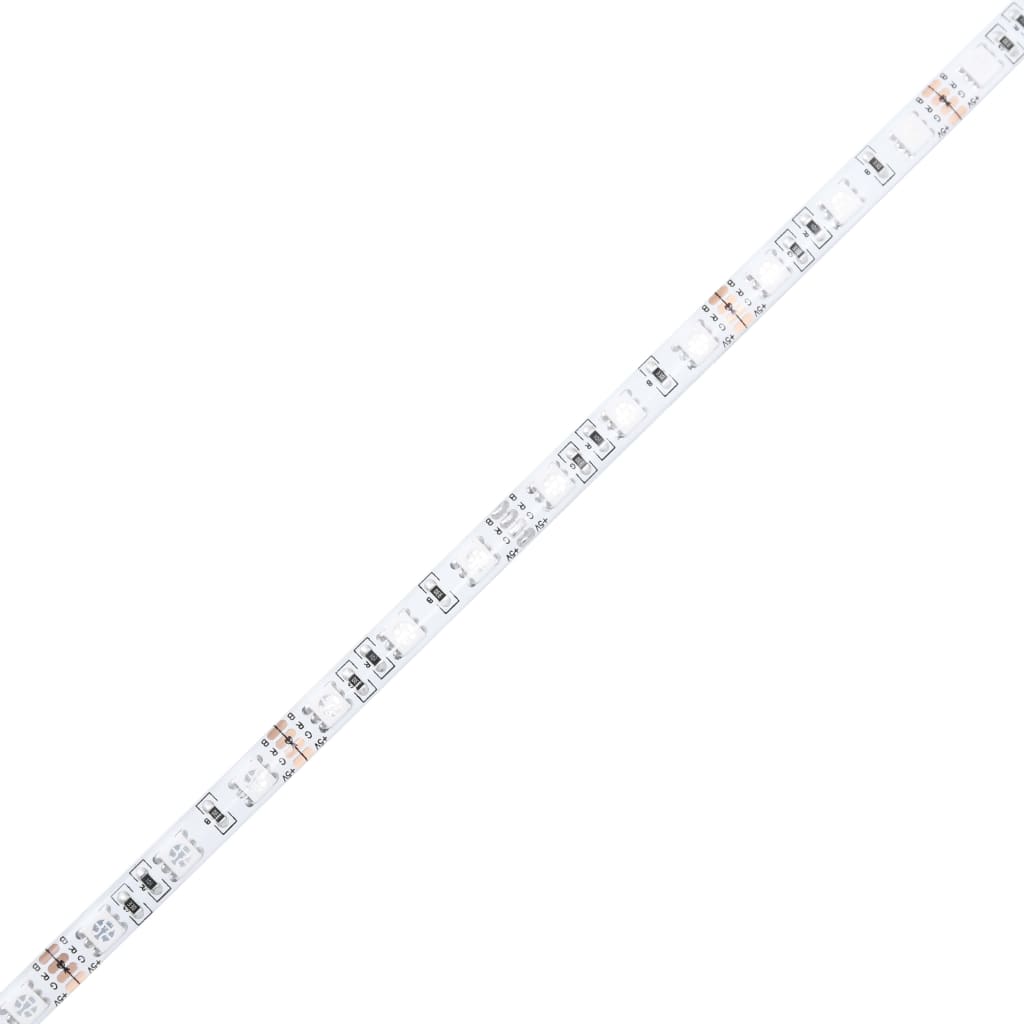 TV skrinka s LED svetlami biela 270x35x40 cm