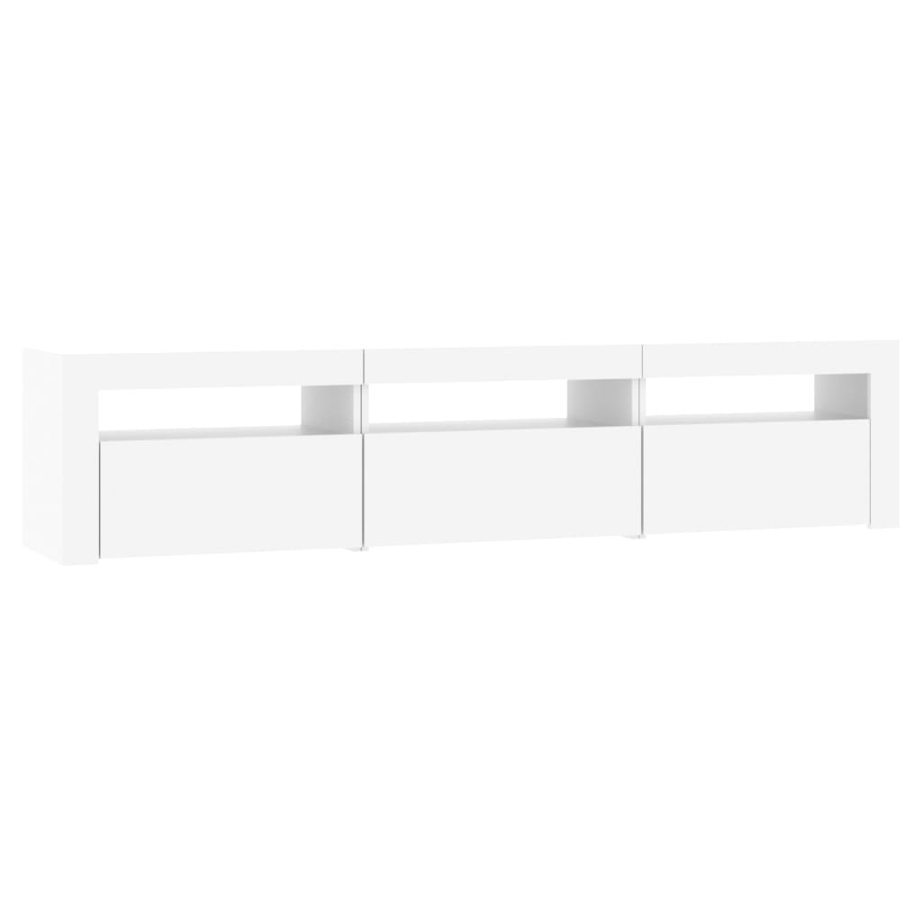 TV skrinka s LED svetlami biely 180x35x40 cm