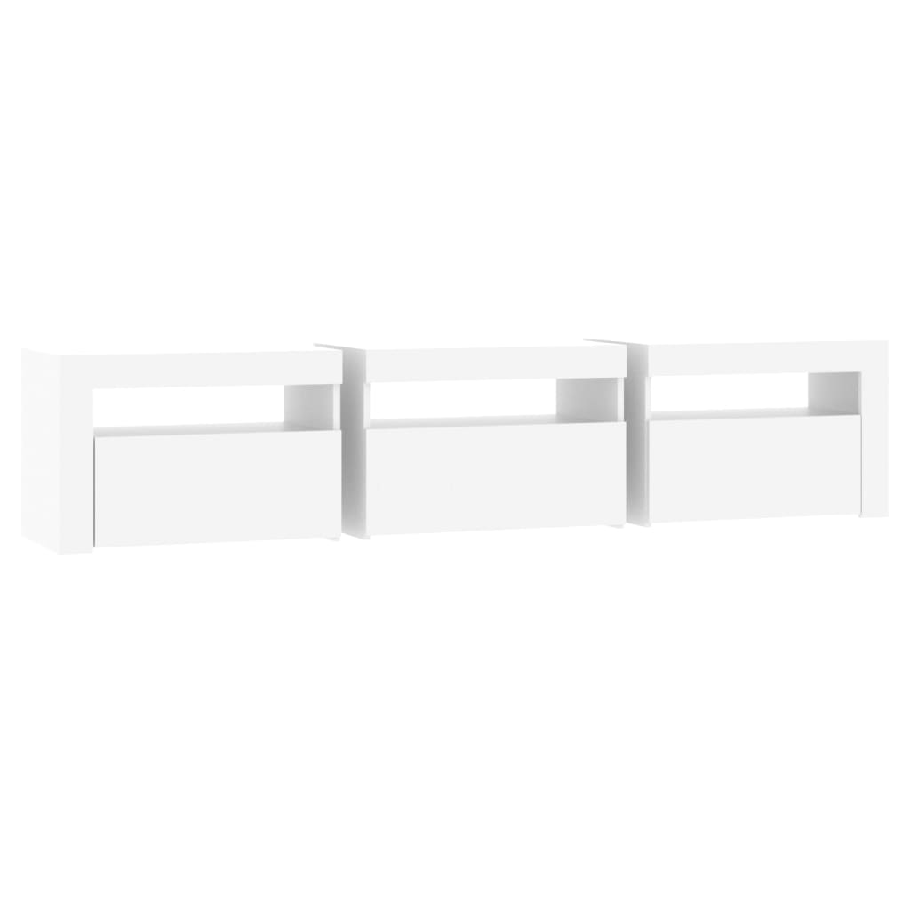 TV skrinka s LED svetlami biely 180x35x40 cm