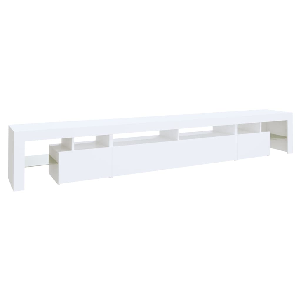 TV skrinka s LED svetlami biela 260x36,5x40 cm