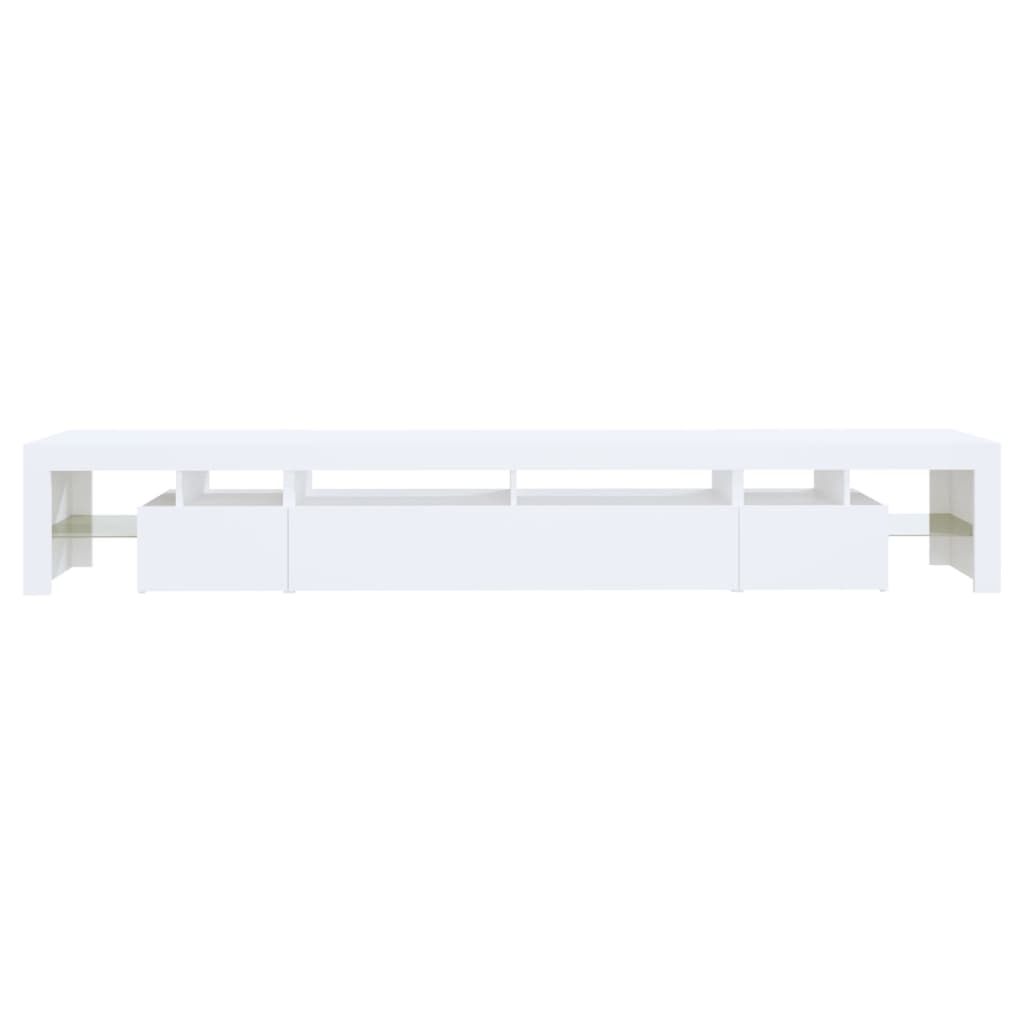 TV skrinka s LED svetlami biela 260x36,5x40 cm